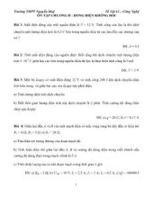 Giáo án Ôn tập môn vật lý 11 - Ôn tập chương II  Đòng điện không đổi